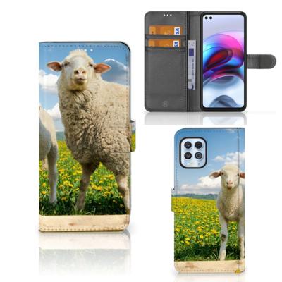 Motorola Moto G100 | Telefoonhoesje | Met pasjeshouder | Schaap en Lammetje