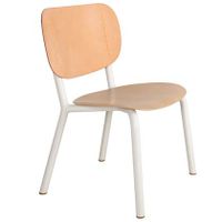 Functionals Emil Rosi stoel naturel leer wit frame - thumbnail