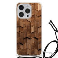 Stevig Telefoonhoesje voor iPhone 14 Pro Wooden Cubes