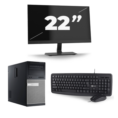 Dell Optiplex 7010 Micro Tower - Intel Core i7-3e Generatie - 16GB RAM - 256GB SSD - Windows 10 + 1x 22 inch Monitor