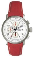 Nautica horlogeband A11012 Leder Rood 22mm + wit stiksel