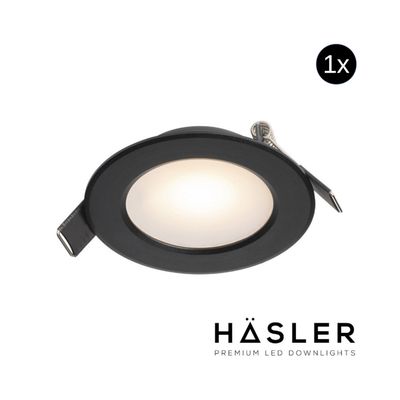 Inbouwspot Häsler Murcia Incl. Fase Aansnijding Dimbaar 9.2 cm 4 Watt Warm Wit Zwart Set 1x
