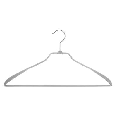 Kledinghangers - 2x - grijs - kunststof - 43 x 23 cm - kleerhangers