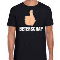 Beterschap duim omhoog cadeau shirt zwart voor heren Beterschap duim omhoog cadeau shirt zwart voor heren