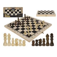 Houten schaakspel met bord 34 x 34 cm   - - thumbnail