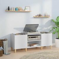 Platenkast 121x38x48 cm bewerkt hout wit