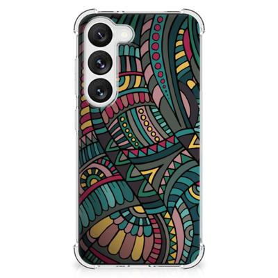 Samsung Galaxy S23 Doorzichtige Silicone Hoesje Aztec Samsung Galaxy S23 Doorzichtige Silicone Hoesje Aztec