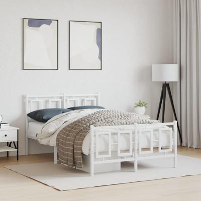 Bedframe met hoofd- en voeteneinde metaal wit 120x200 cm