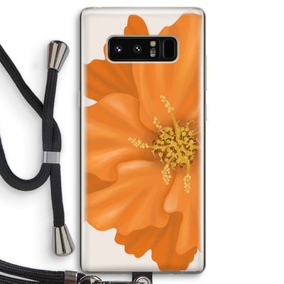 Orange Ellila flower: Samsung Galaxy Note 8 Transparant Hoesje met koord