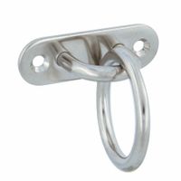 AMIG Oogplaat met aanlegring - 1x - oogplaat 4.5 x 1.5cm - ring D3cm - rvs - vastzetplaat - thumbnail