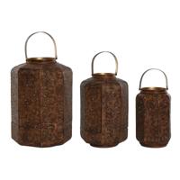 Set van placemats Home ESPRIT Bruin Gouden Metaal 26 x 26 x 38,5 cm