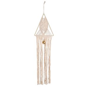 Handgemaakte Macramé Hanger Driehoek / Trine Astrologie met belletjes