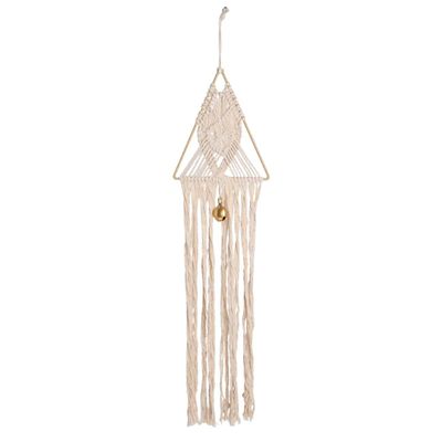 Handgemaakte Macramé Hanger Driehoek / Trine Astrologie met belletjes