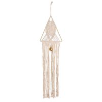 Handgemaakte Macramé Hanger Driehoek / Trine Astrologie met belletjes Handgemaakte Macramé Hanger Driehoek / Trine Astrologie met belletjes