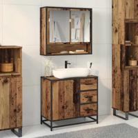 Badkamermeubelset 2 pcs Oud hout 65 x 33 x 60 cm Bewerkt hout