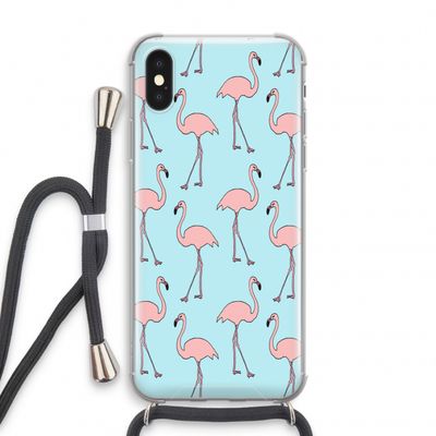 Anything Flamingoes: iPhone X Transparant Hoesje met koord