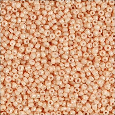 Creativ Company Rocailles, d 1,7 mm, afm 15/0, gatgrootte 0,5-0,8 mm, light peach, 25 gr/ 1 doos