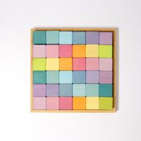 Grimm's Blokkenset Mozaïek Pastel | 36 delig