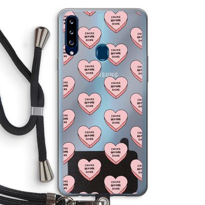 Chicks before dicks: Samsung Galaxy A20s Transparant Hoesje met koord