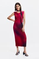 Asymmetrische gedrapeerde jurk - RED - L