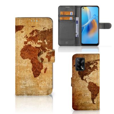 OPPO A74 4G | Flip Cover | Wereldkaart
