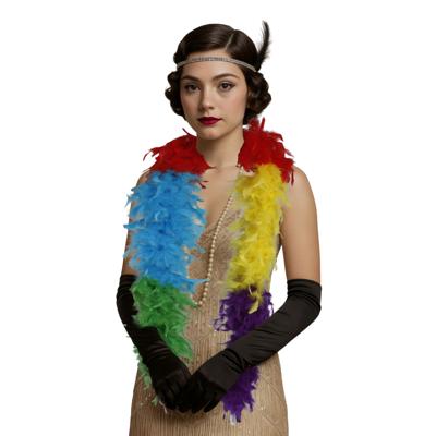 Carnaval verkleed boa met veren - multi kleuren - 80 gram - themafeest