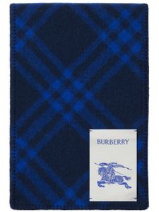 Burberry écharpe en laine à patch logo - Bleu