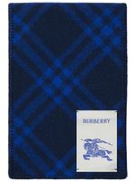 Burberry écharpe en laine à patch logo - Bleu - thumbnail