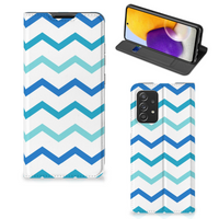 Samsung Galaxy A72 (5G/4G) Hoesje met Magneet Zigzag Blauw