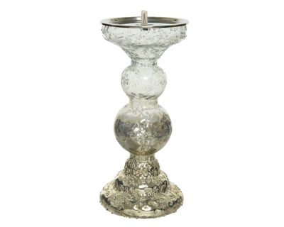 Kandelaar glas l10b10h20cm gd/hldr - Decoris