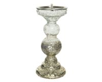 Kandelaar glas l10b10h20cm gd/hldr - Decoris