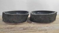 Waskommen riviersteen set RL250316AB, 53x43x15 cm