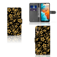 Huawei Y6 (2019) Hoesje Gouden Bloemen