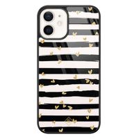 iPhone 12 glazen hardcase - Hart streepjes