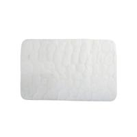 Badkamerkleedje/badmat tapijt - kiezel motief - vloermat - wit - 50 x 80 cm - laagpolig - Badmatjes - thumbnail
