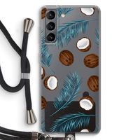 Kokosnoot roze: Samsung Galaxy S21 Transparant Hoesje met koord