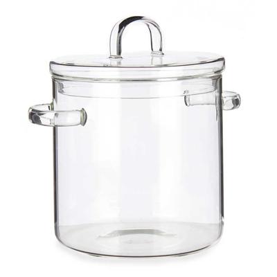 Kookpan met deksel - borosilicaat glas?- 2.2 L - D19 x H21 cm - transparant
