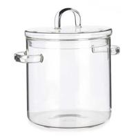 Kookpan met deksel - borosilicaat glas?- 2.2 L - D19 x H21 cm - transparant