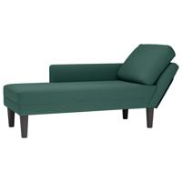 Chaise longue met kussen&rechterarmleuning fluweel donkergroen