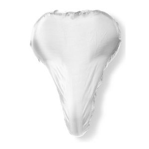 Witte hoes voor om fietszadel met PVC coating