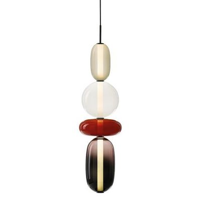Bomma Pebbles Large Hanglamp - Configuratie 5 - Zwart, rood - wit