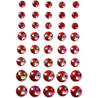 Vivi Gade Strasstenen, afm 6+8+10 mm, rood, 40 stuk/ 1 doos