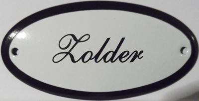 Emaille deurbordje ovaal Zolder