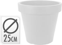 Bloempot ek rond 25cm wit - Nampook
