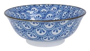 Blauw-witte keramische kom - 1000ml - 20.5 x 7 x 8 cm