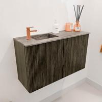 Toiletmeubel Mondiaz Joya Dlux | 70 cm | Meubelkleur Shadow | Faye wastafel Oza Wasbak Links | 1 kraangat