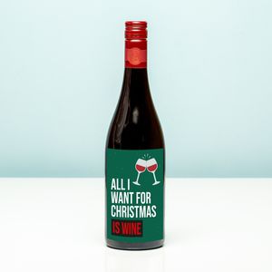 Kerst Wijnfles All I Want For Christmas Is Wine - Rood (Merlot)
