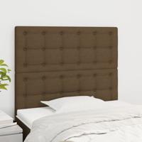 Hoofdborden 2 st 90x5x78/88 cm stof donkerbruin