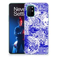 Silicone Back Case OnePlus 8T Angel Skull Blauw - thumbnail
