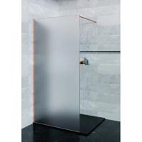 Inloopdouche SaniClear Blurred | 90x200 cm | Nano | Matglas | Geborsteld koper beslag